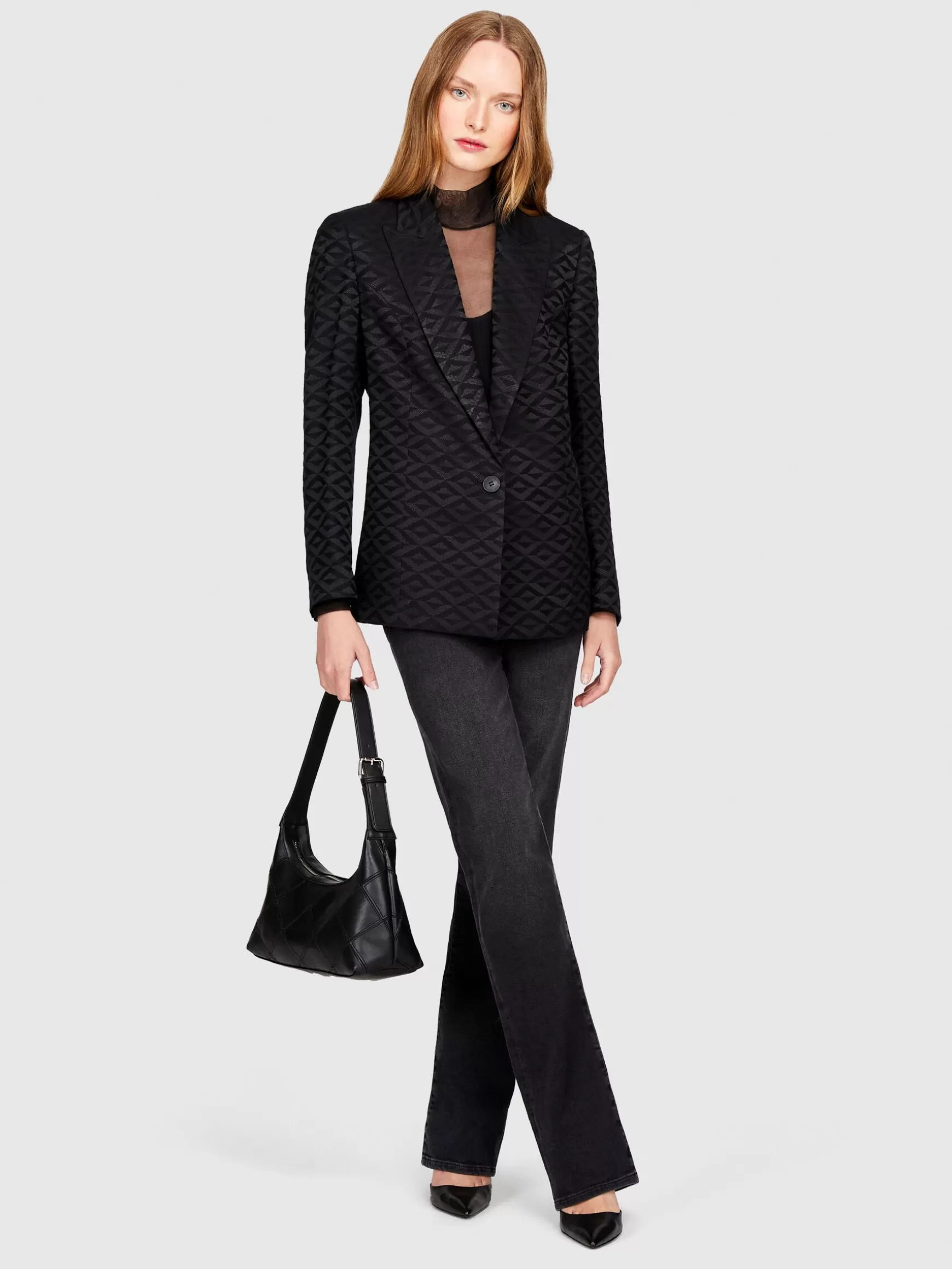 Giacche e Cappotti<Sisley Blazer jacquard Nero