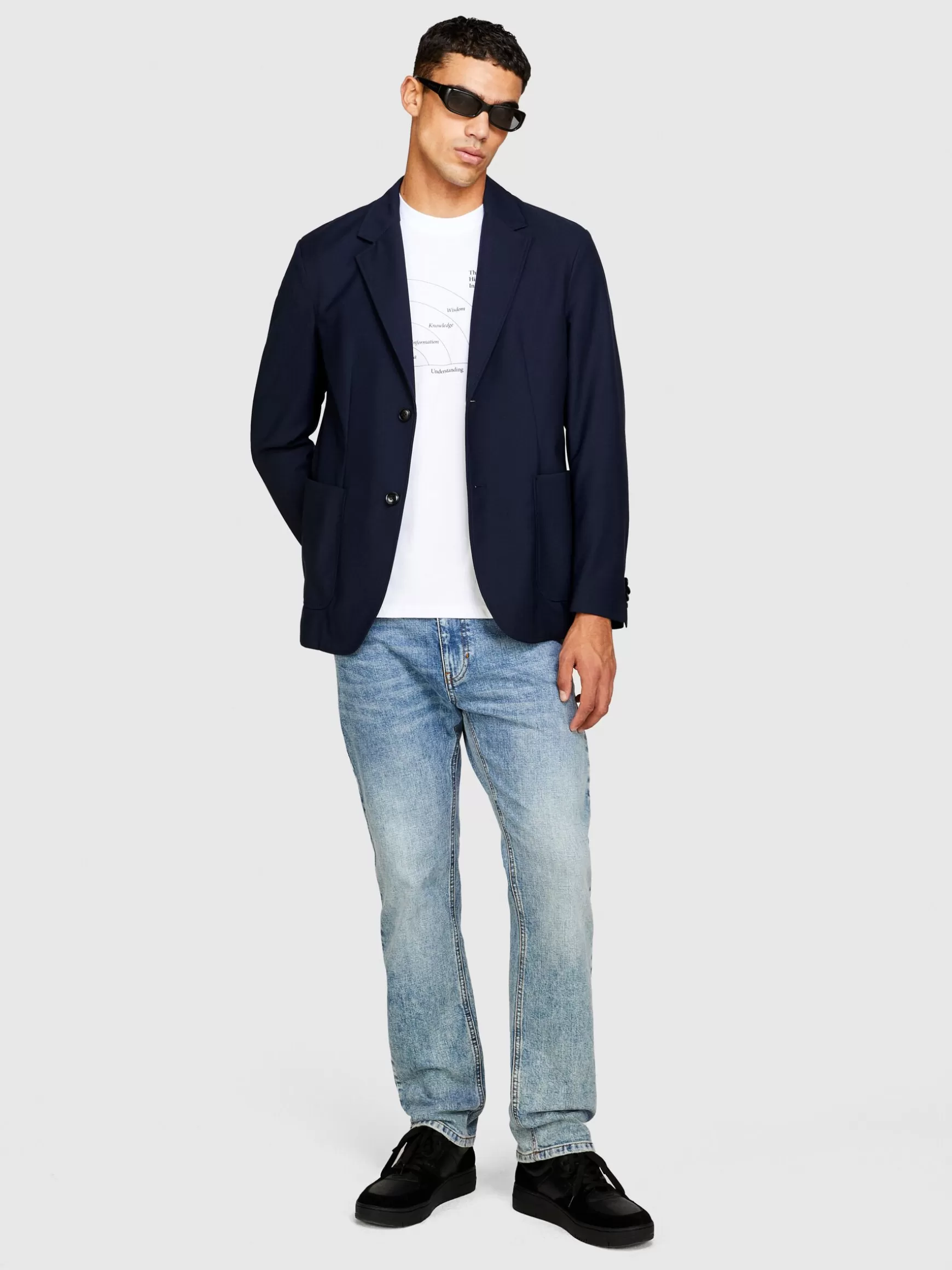 Giacche e Cappotti<Sisley Blazer sfoderato Blu Scuro