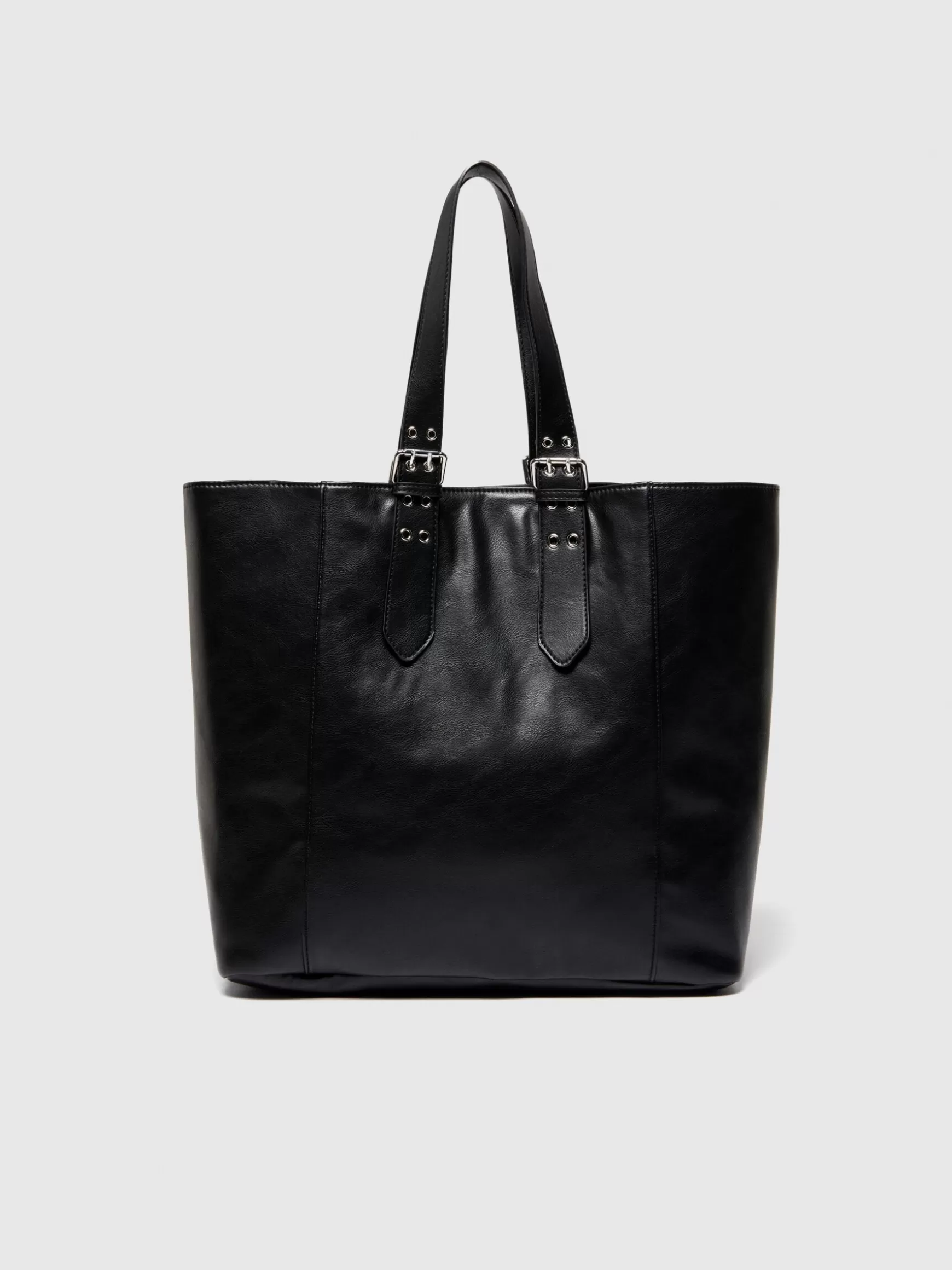 Borse<Sisley Borsa tote con fibbie Nero