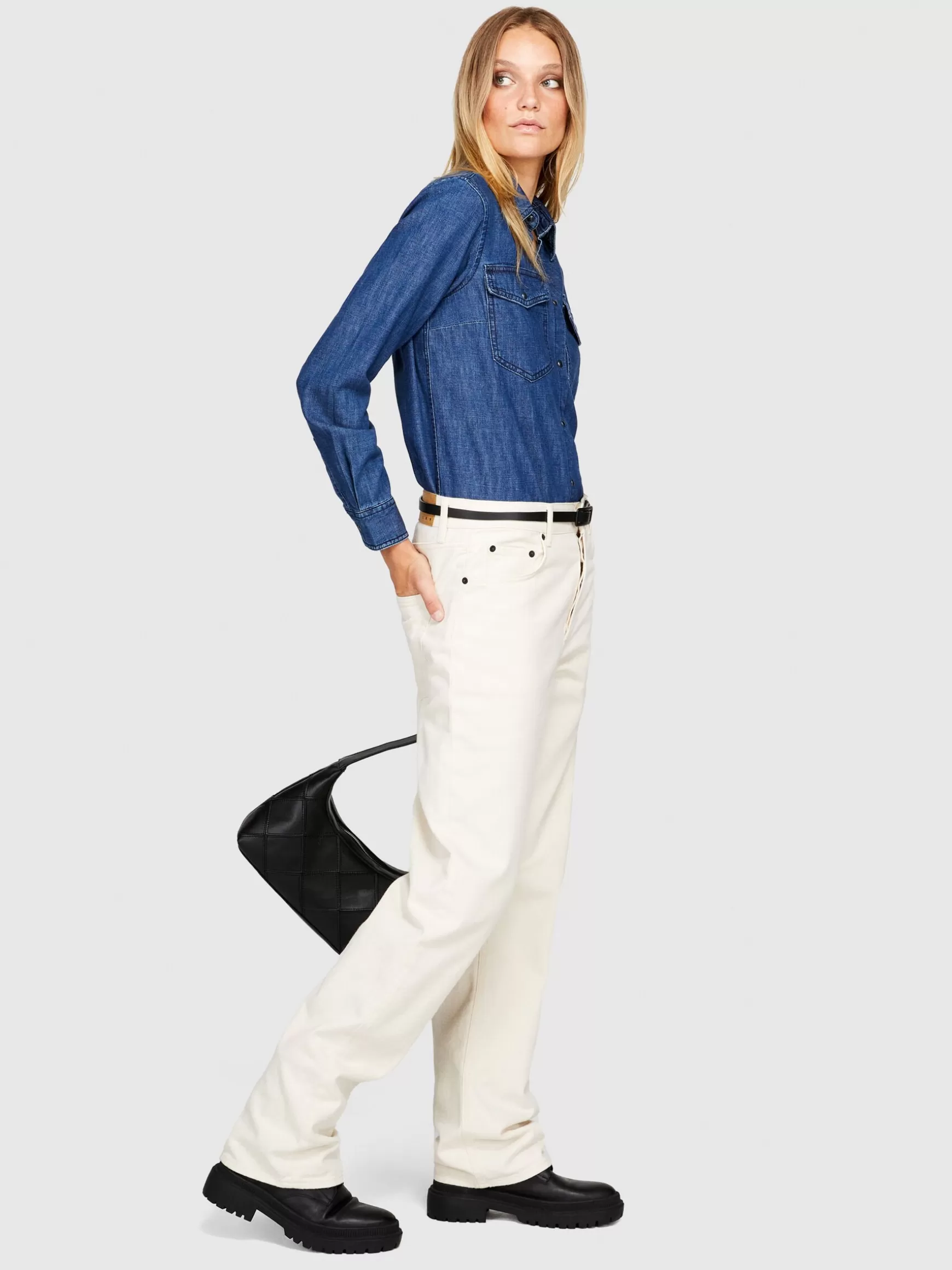 Camicie e Bluse | Jeans<Sisley Camicia di jeans comfort fit Blu Scuro