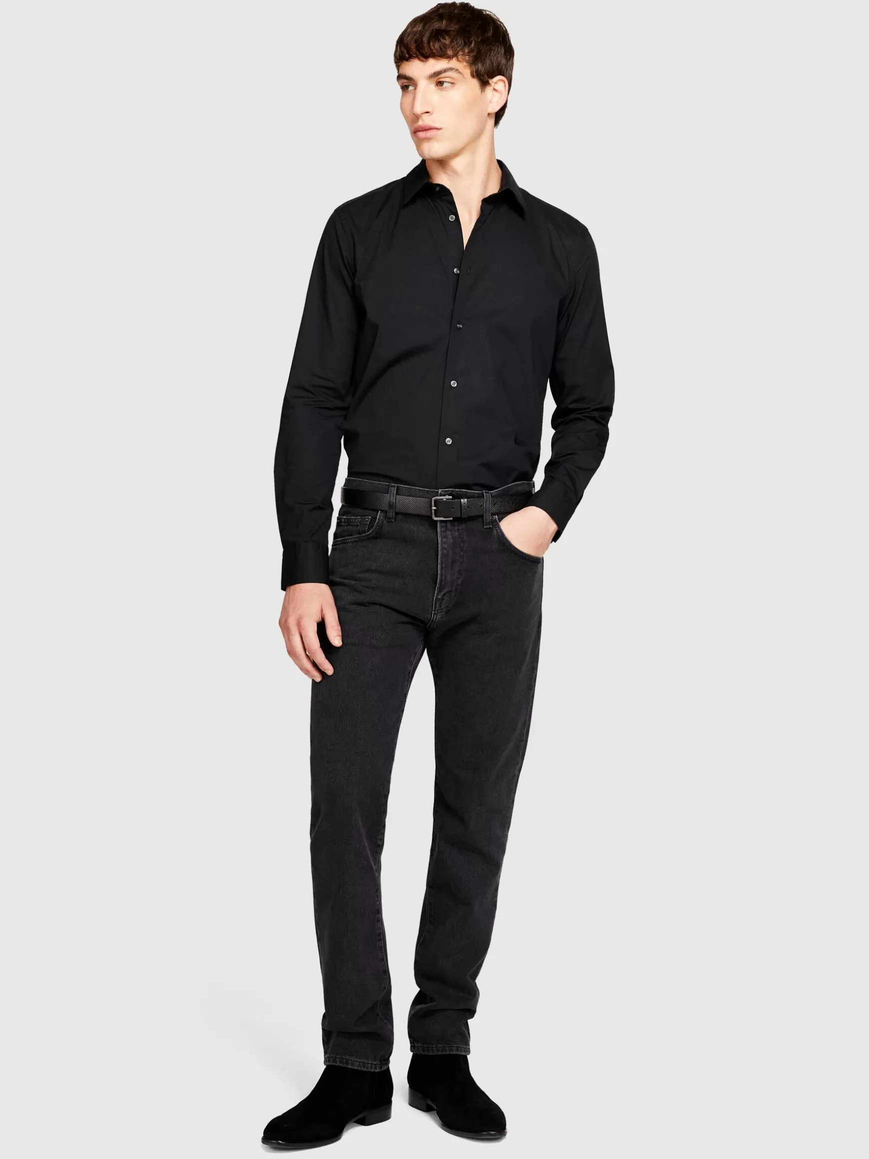 Camicie<Sisley Camicia slim fit Nero