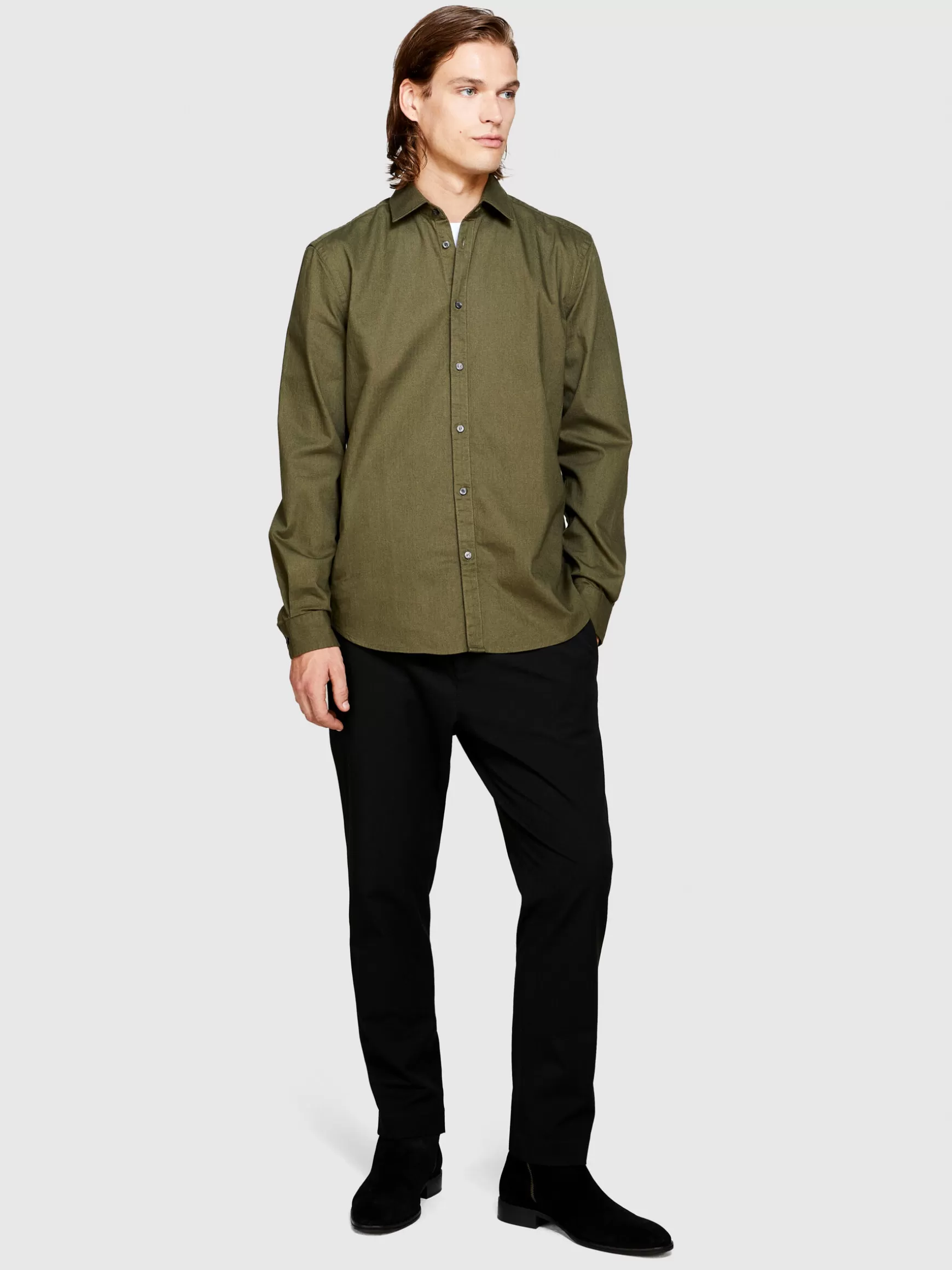 Camicie<Sisley Camicia tinta unita Verde Militare