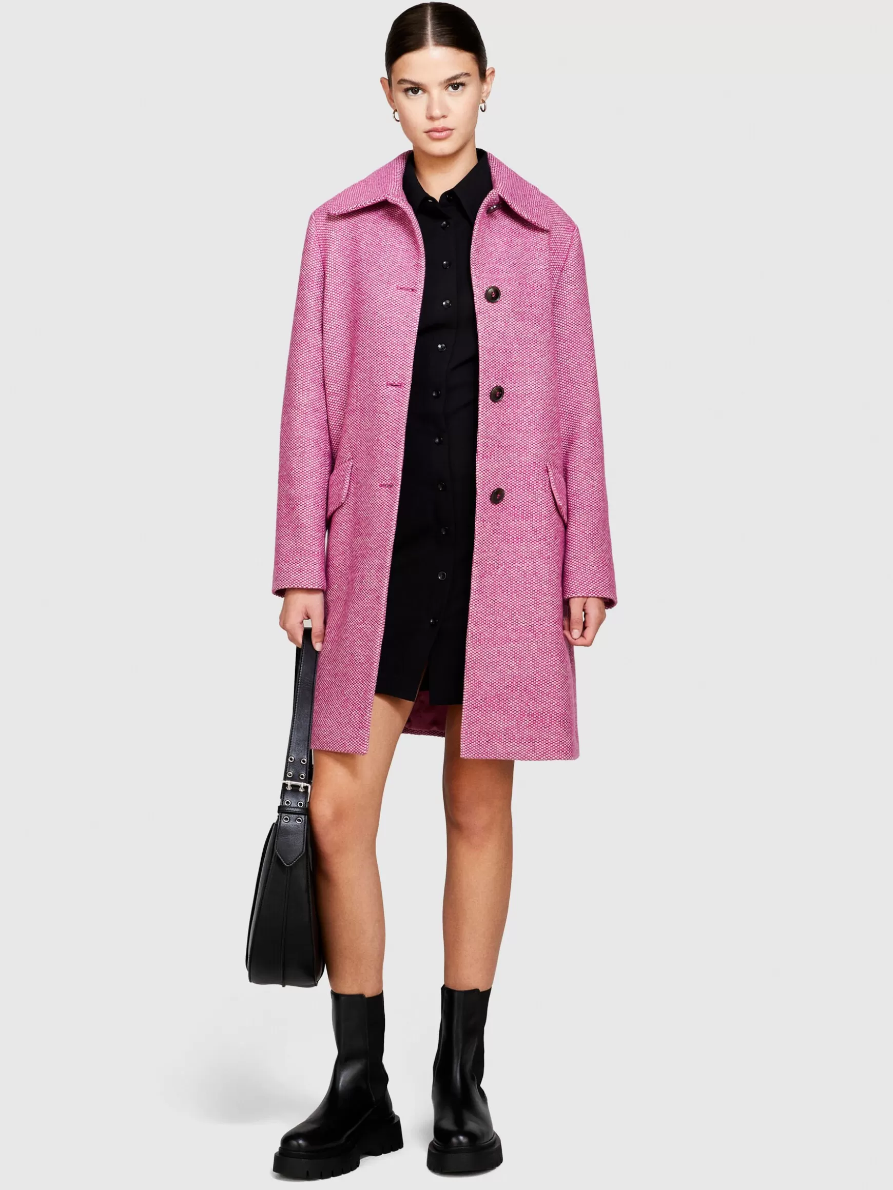 Giacche e Cappotti<Sisley Cappotto midi bouclé Rosa