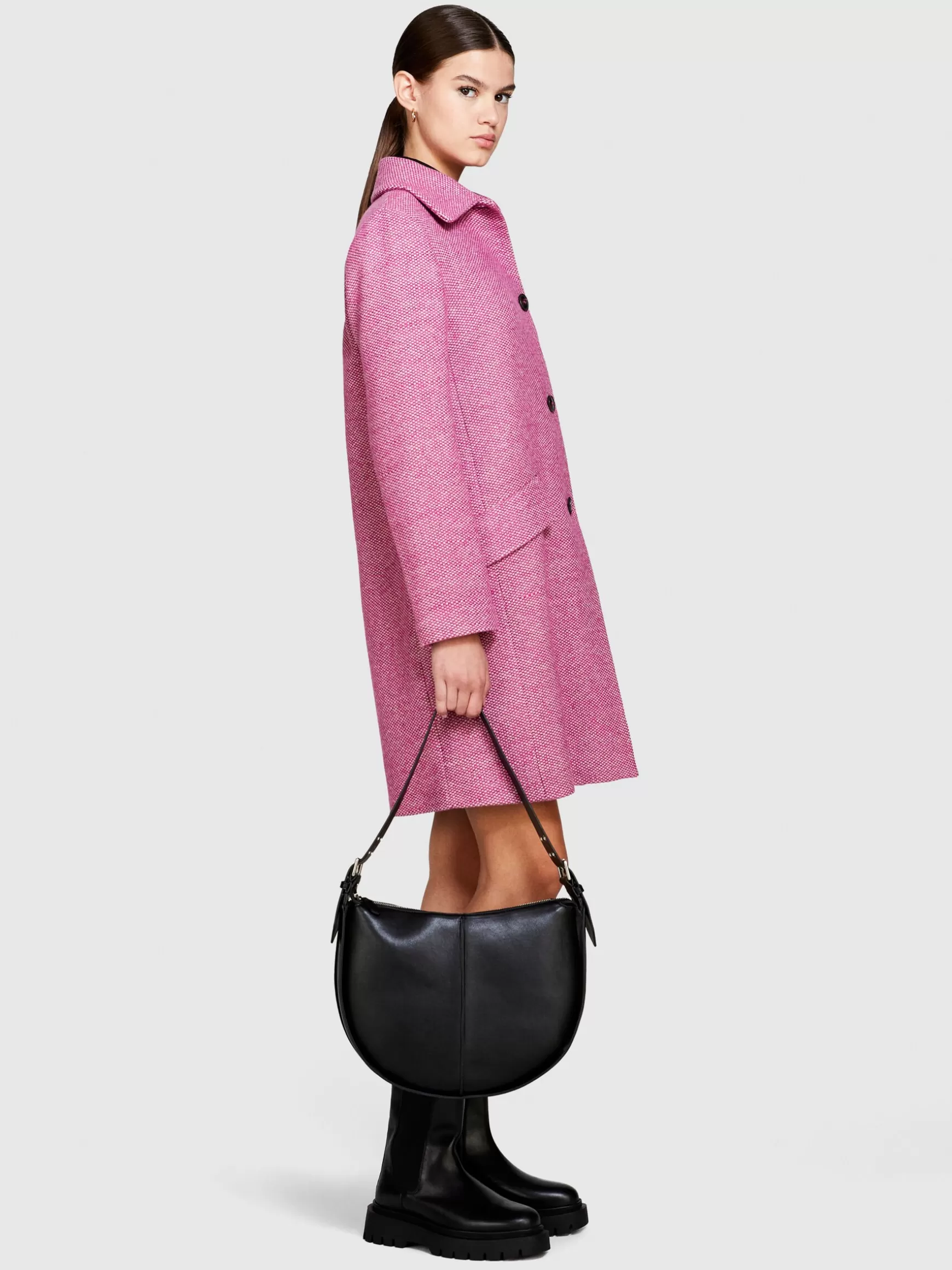 Giacche e Cappotti<Sisley Cappotto midi bouclé Rosa