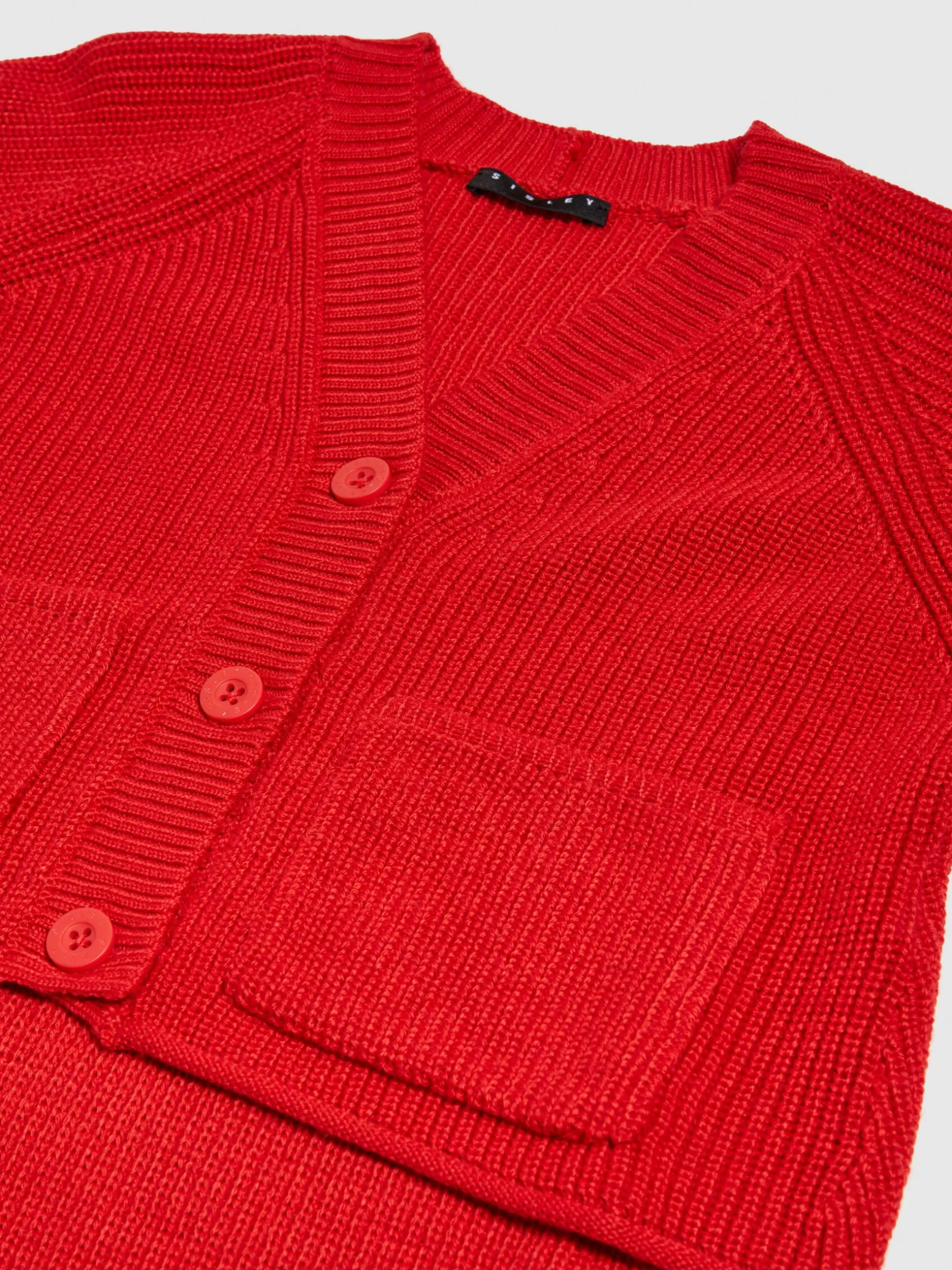 Pullover e Cardigan<Sisley Cardigan asimmetrico Rosso