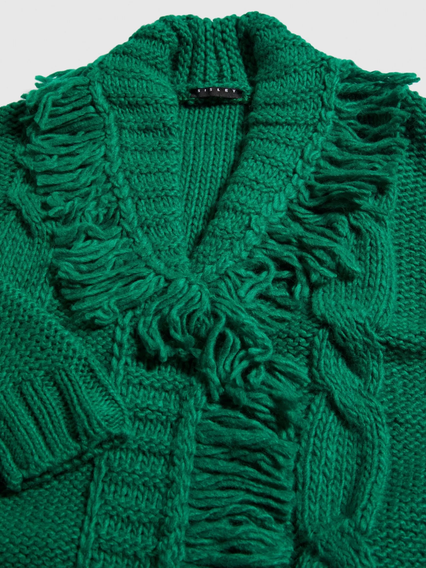 Pullover e Cardigan<Sisley Cardigan con frange Verde