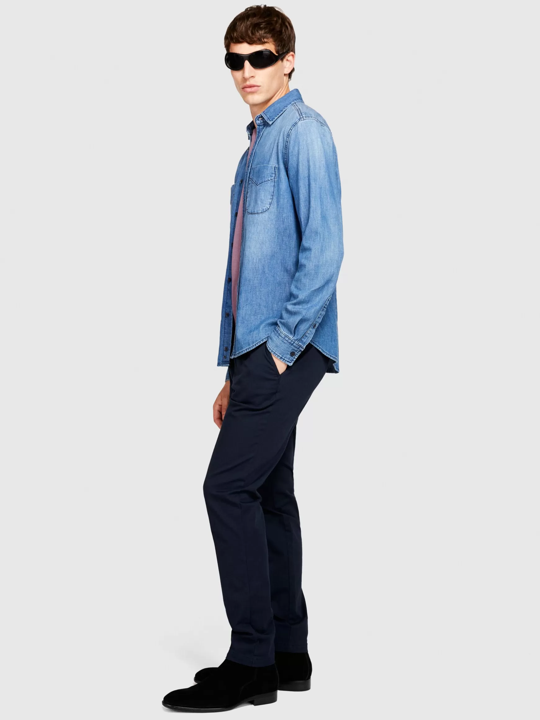 Pantaloni<Sisley Chino slim fit Blu Scuro