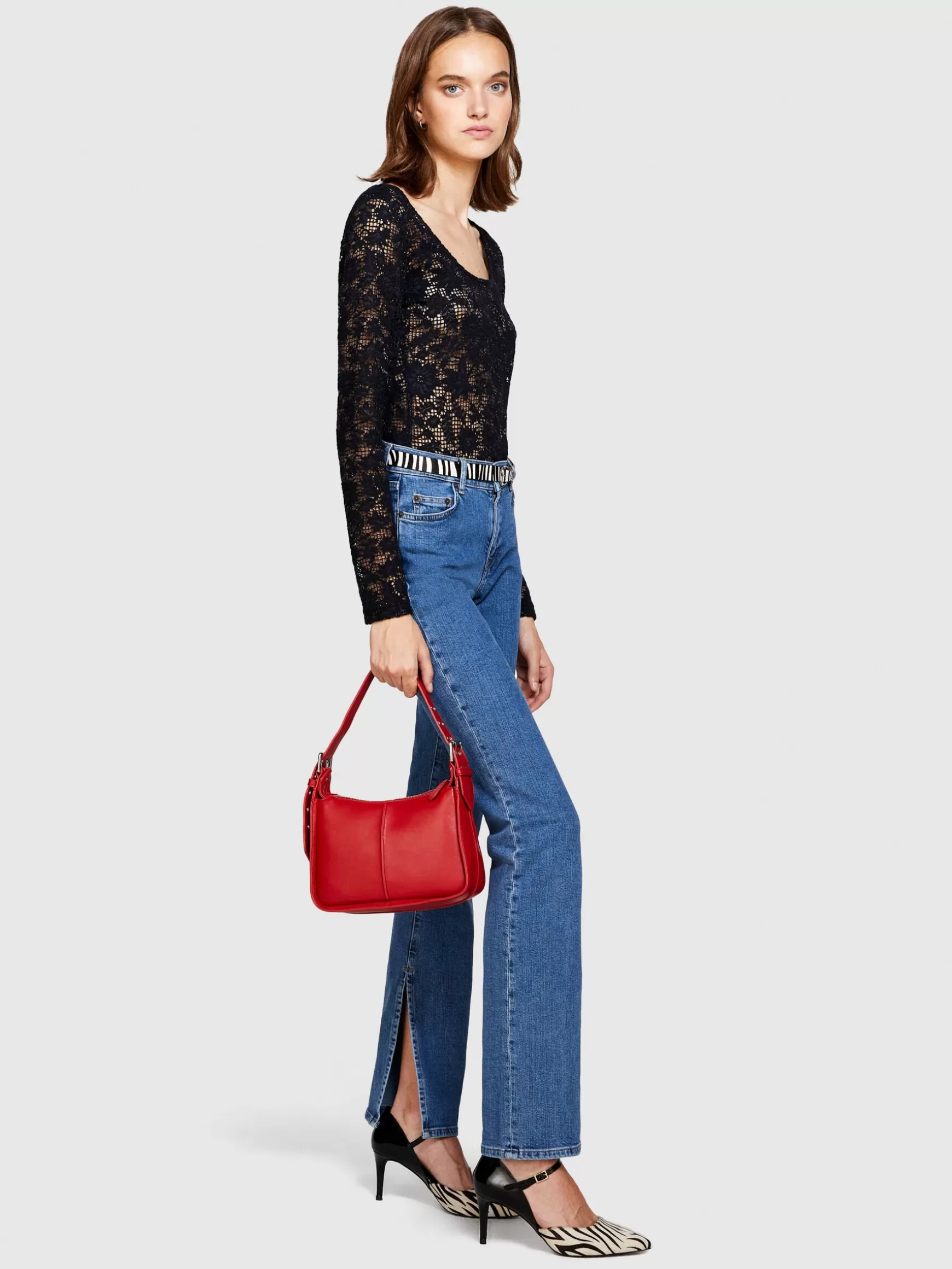 Jeans<Sisley Jeans a vita alta con spacchi Blu