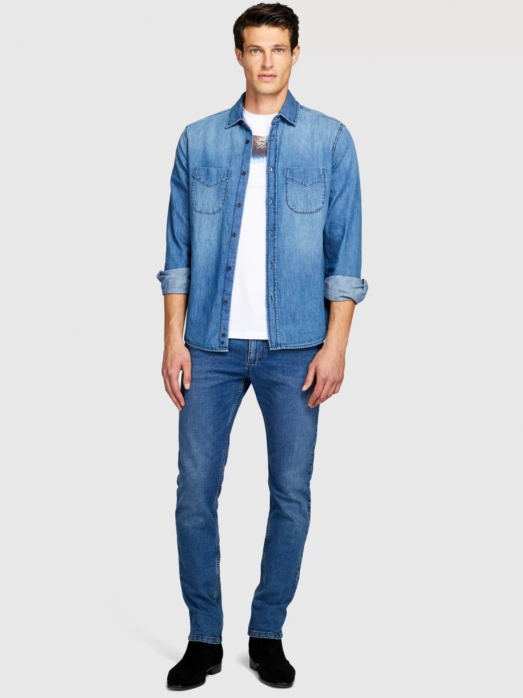 Jeans<Sisley Jeans Boston slim fit Blu