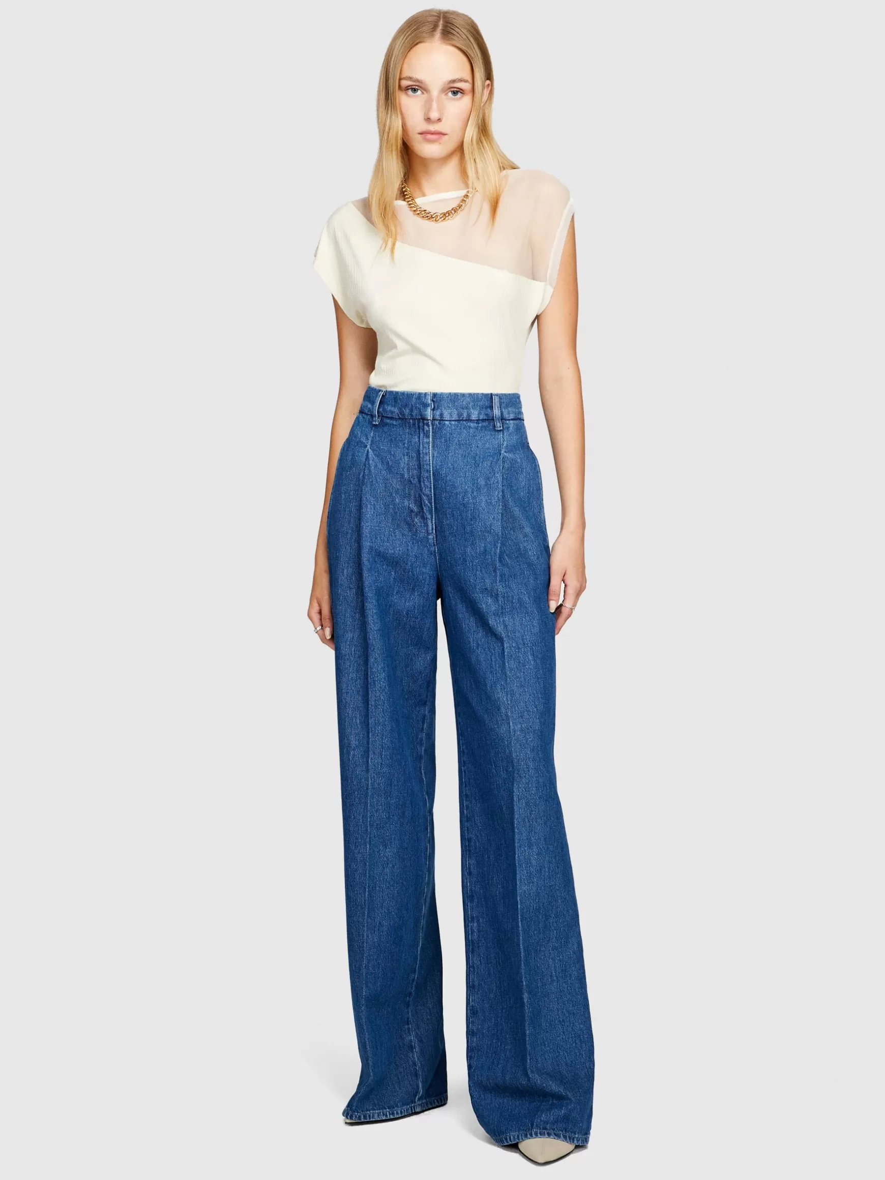 Jeans<Sisley Jeans wide leg Blu