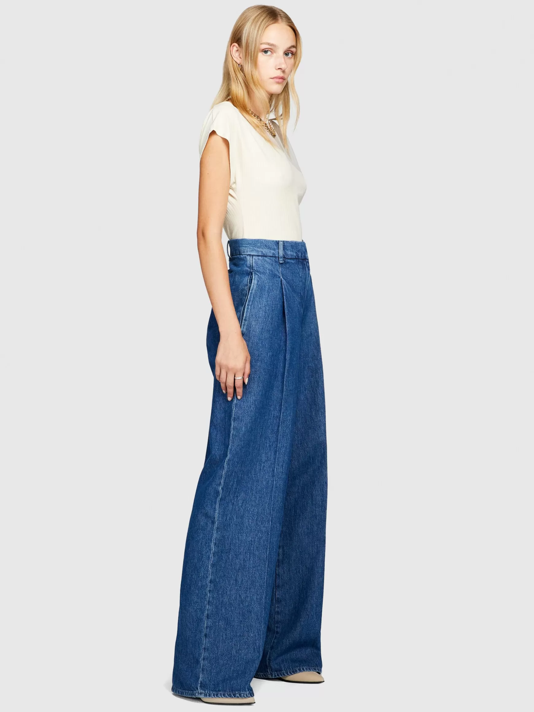 Jeans<Sisley Jeans wide leg Blu