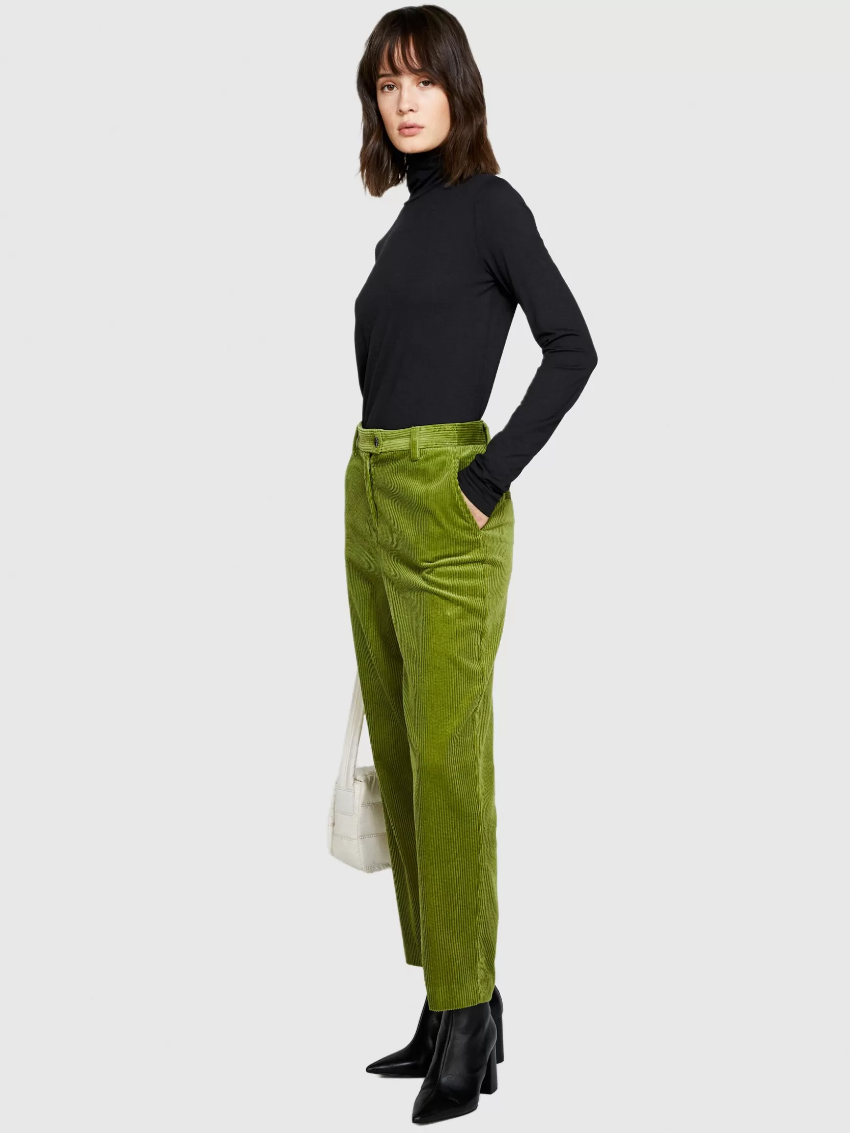 Pantaloni<Sisley Joggers in velluto a costine Verde oliva