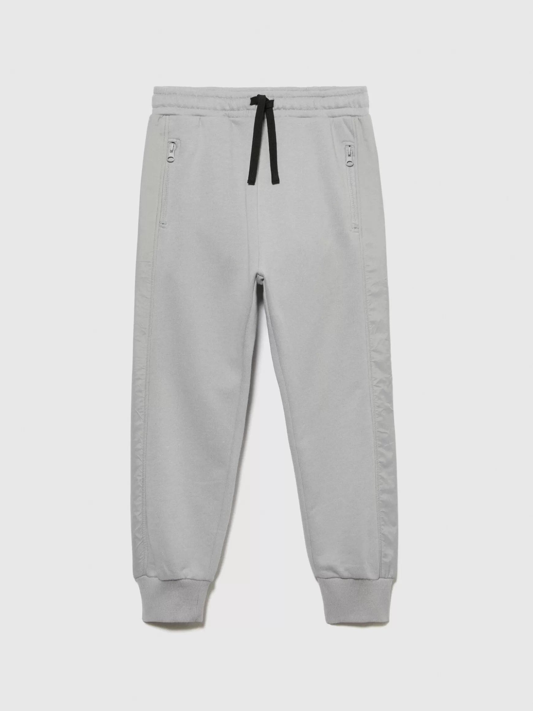 Pantaloni<Sisley Joggers mix materia Grigio Chiaro