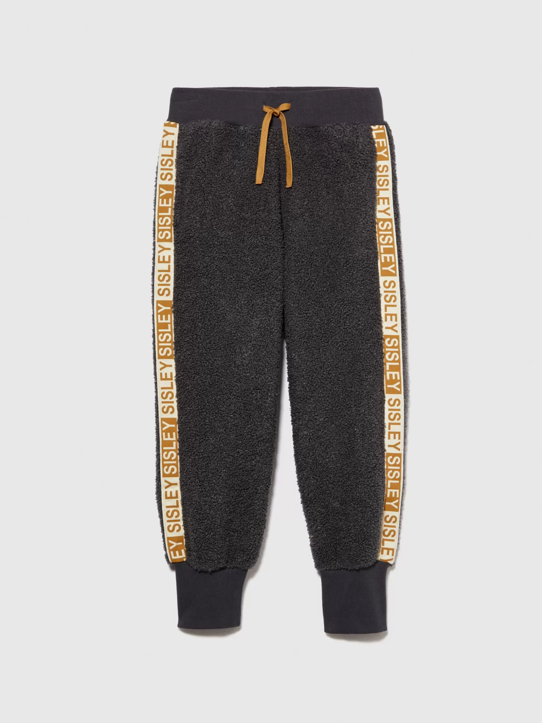 Pantaloni<Sisley Joggers teddy con banda logata Grigio Scuro