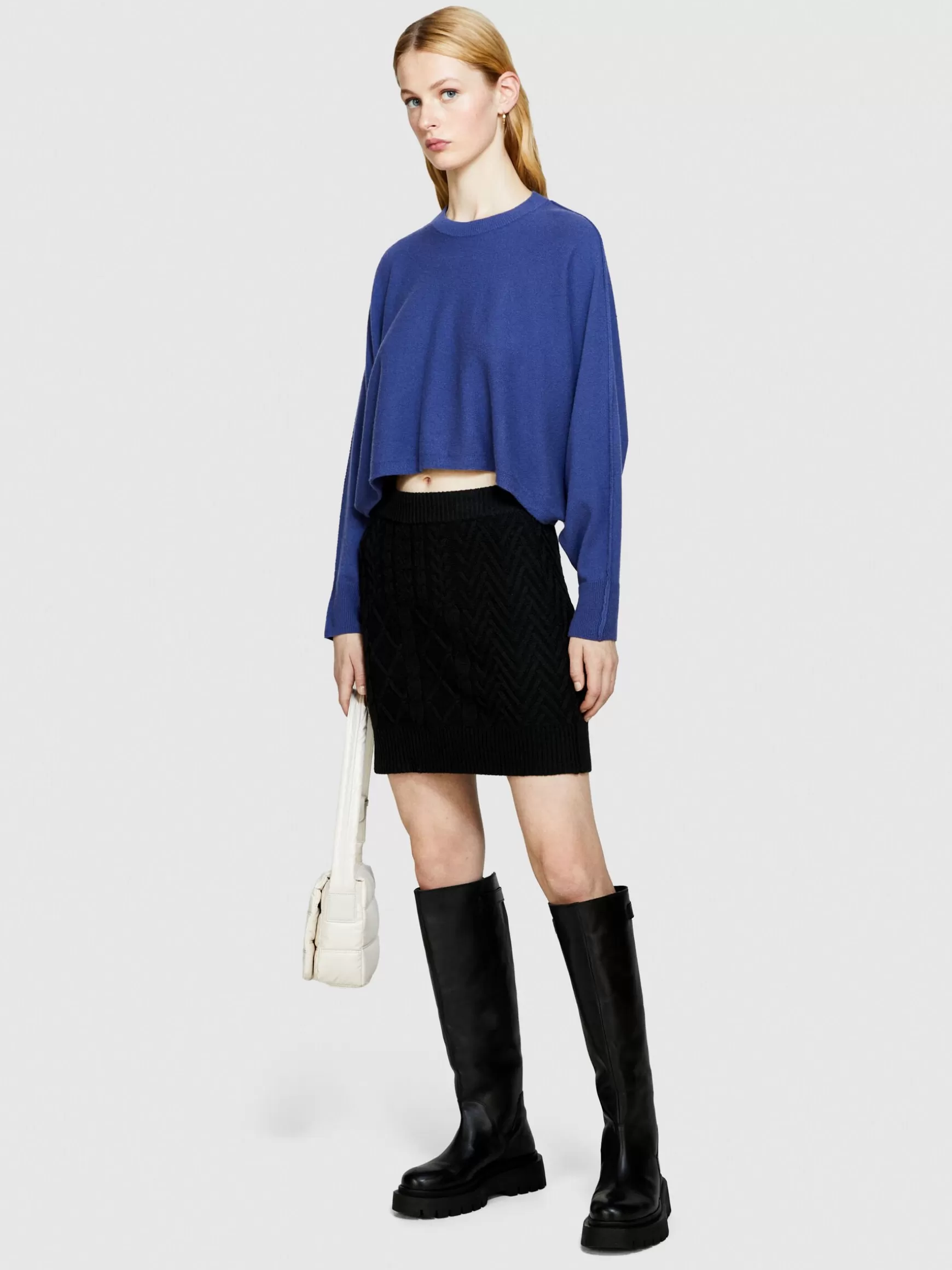 Maglie<Sisley Maglia cropped Blu Scuro