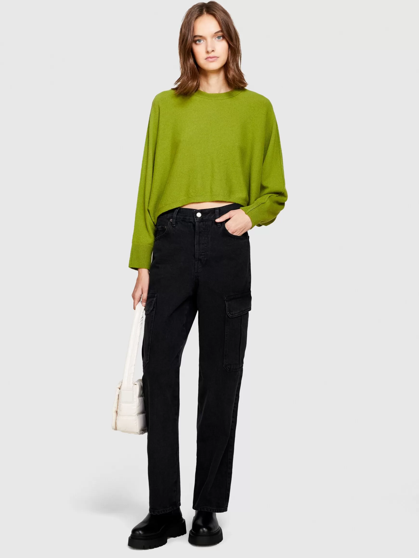 Maglie<Sisley Maglia cropped Verde oliva