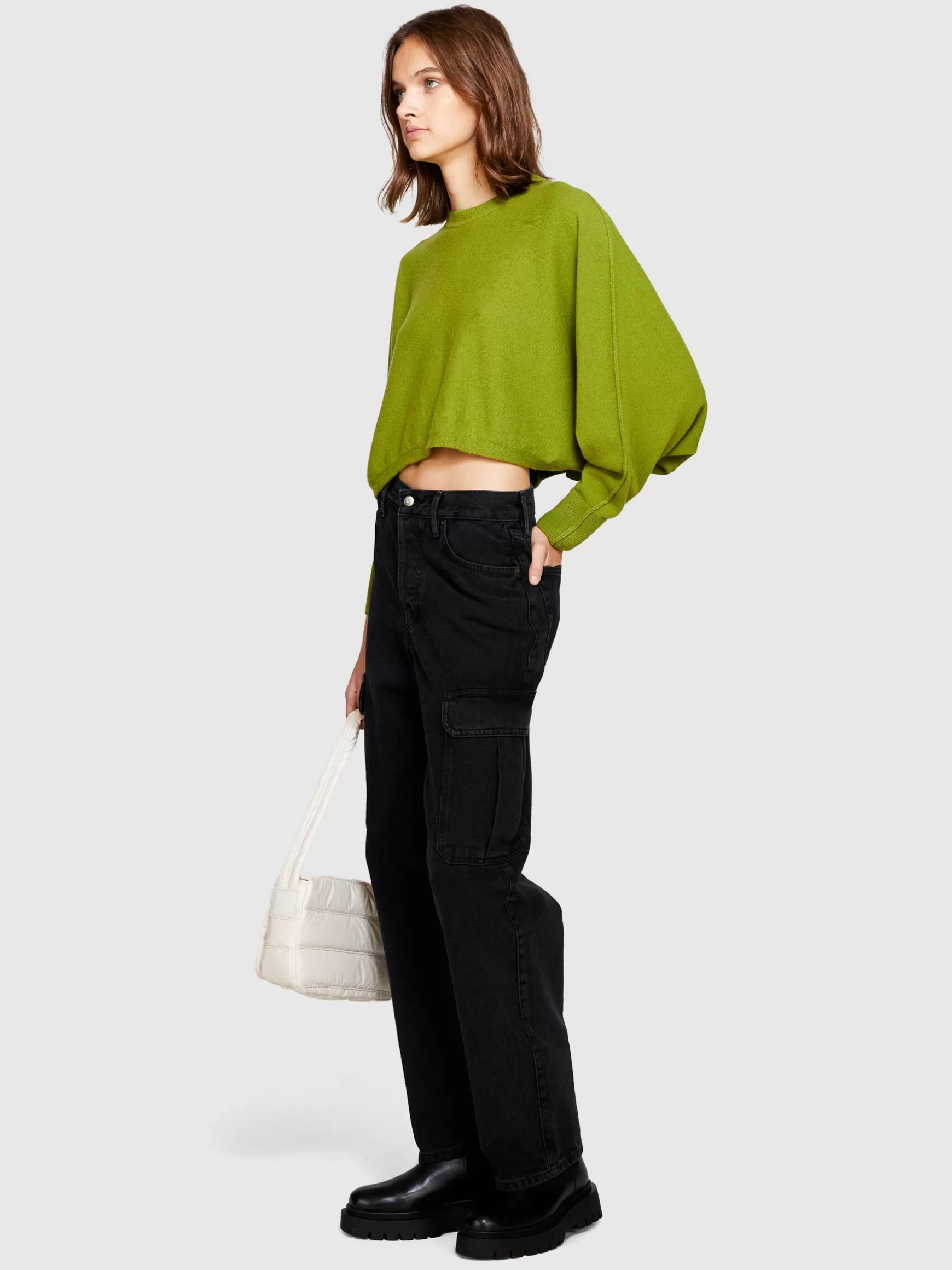 Maglie<Sisley Maglia cropped Verde oliva