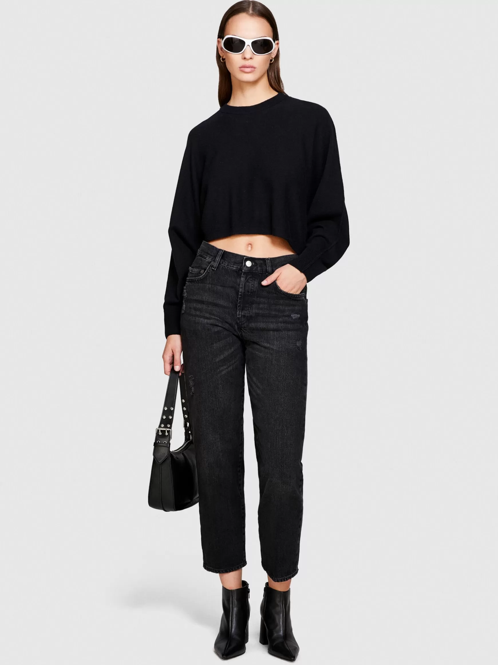 Maglie<Sisley Maglia cropped Nero