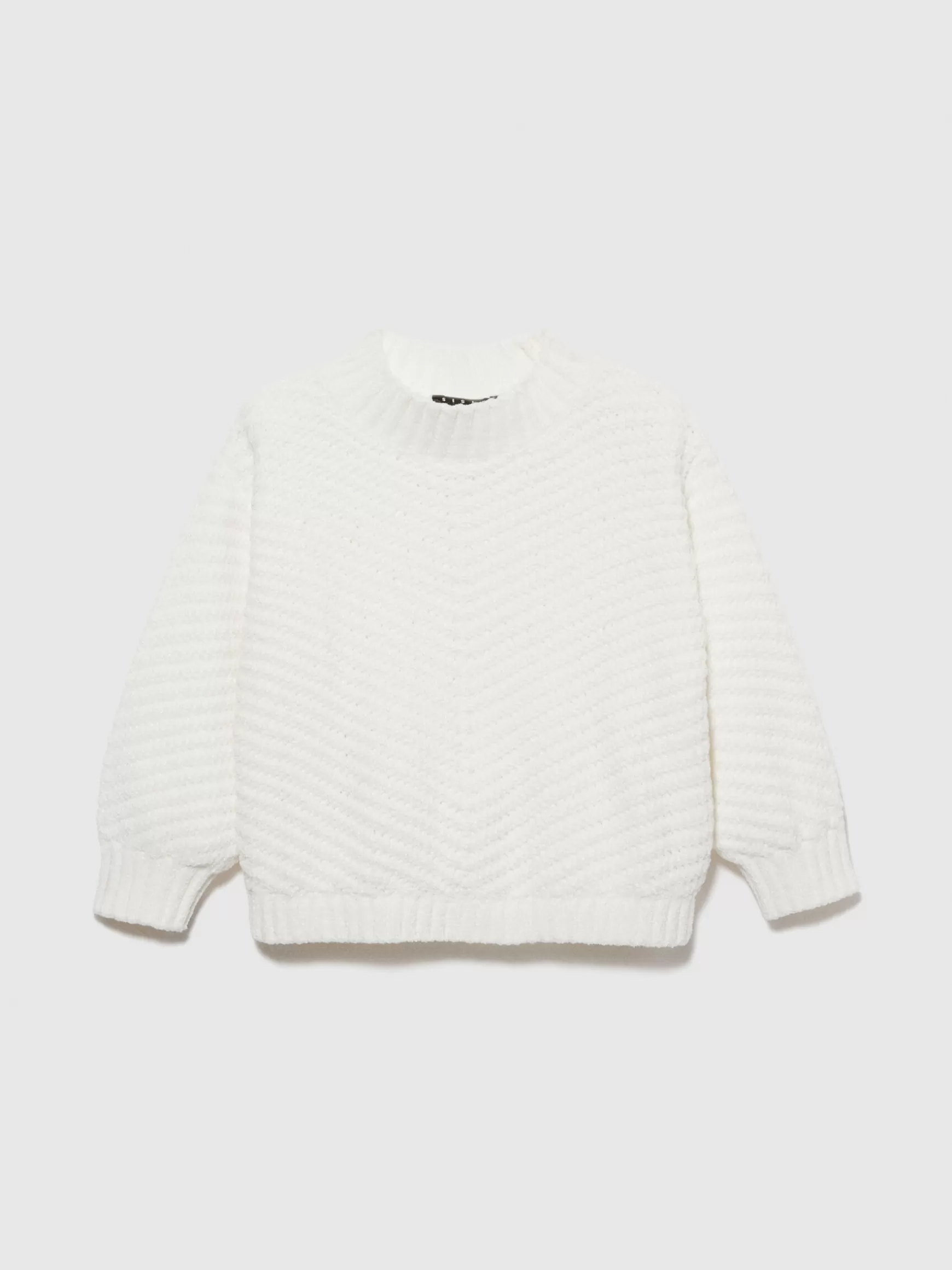 Pullover e Cardigan<Sisley Maglia cropped in ciniglia Bianco