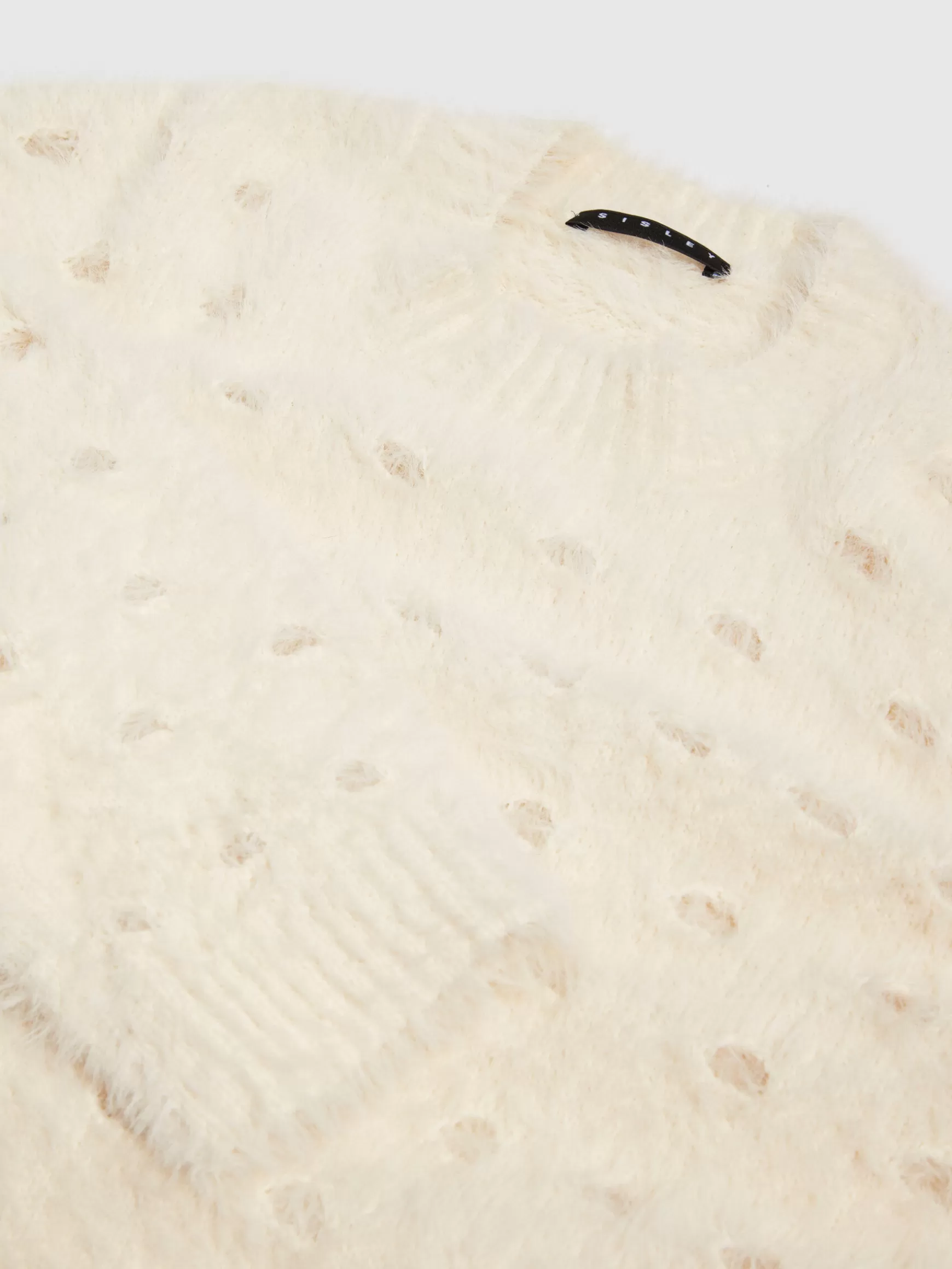 Pullover e Cardigan<Sisley Maglia fluffy traforata Bianco Panna