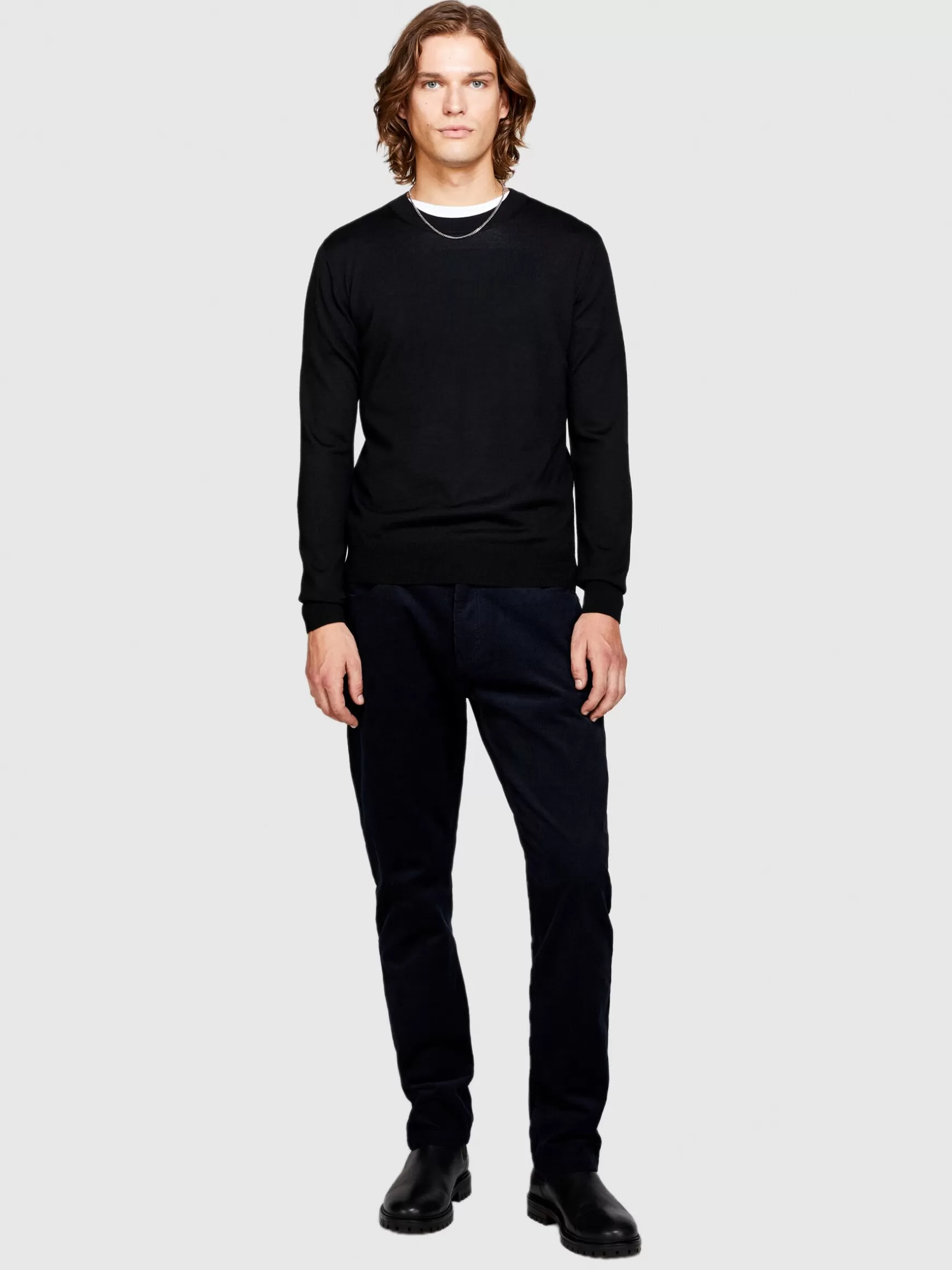 Maglie<Sisley Maglia girocollo slim fit Nero