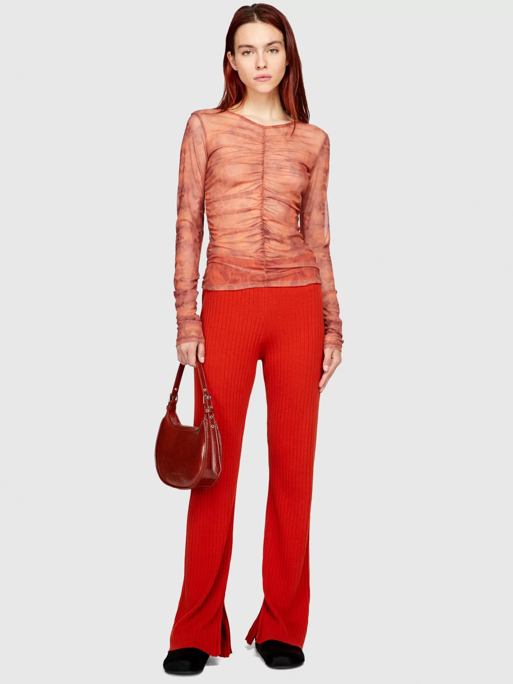 Pantaloni<Sisley Pantaloni in maglia Rosso