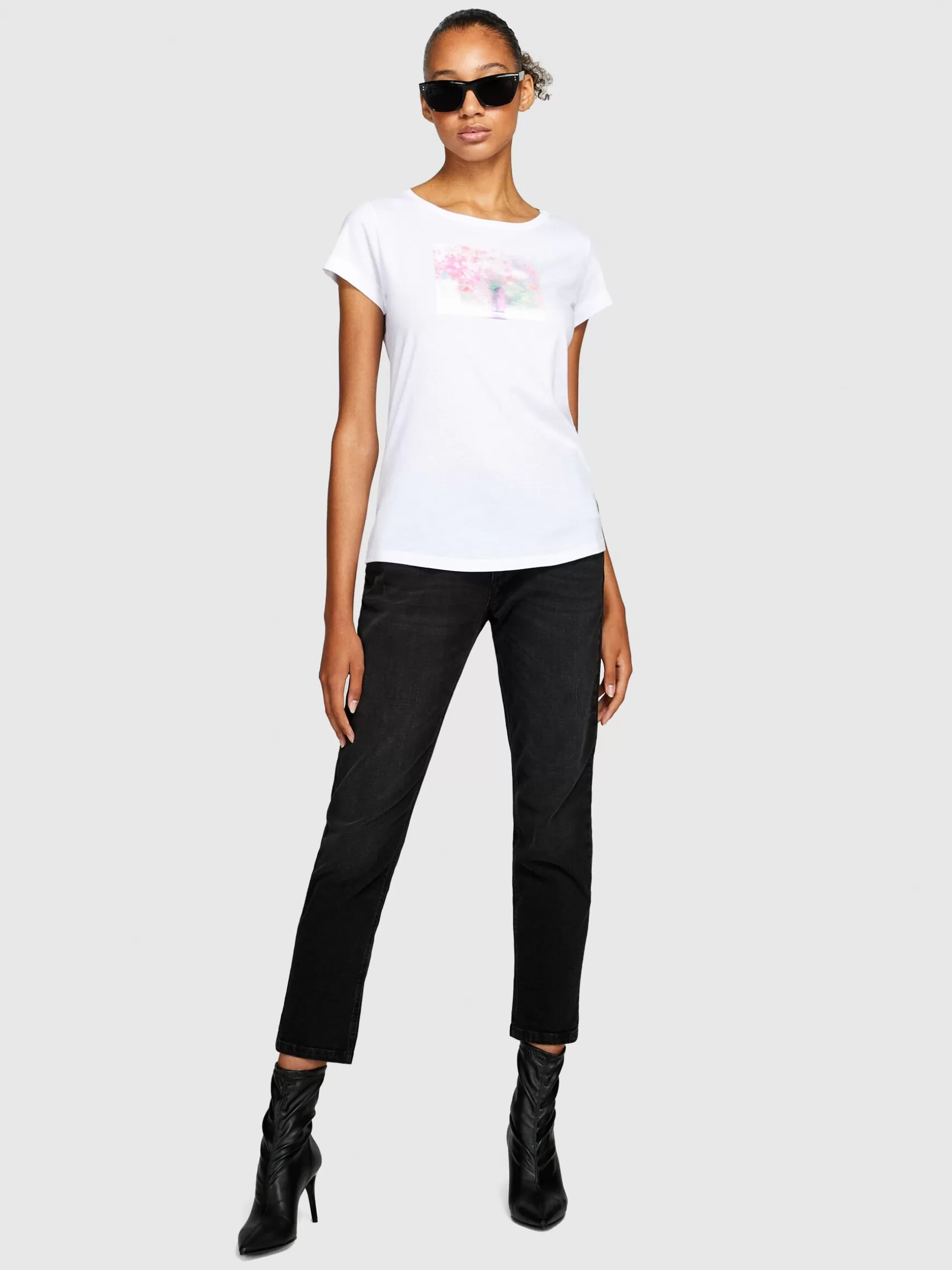 T-Shirt e Top<Sisley T-shirt regular fit con stampa Bianco