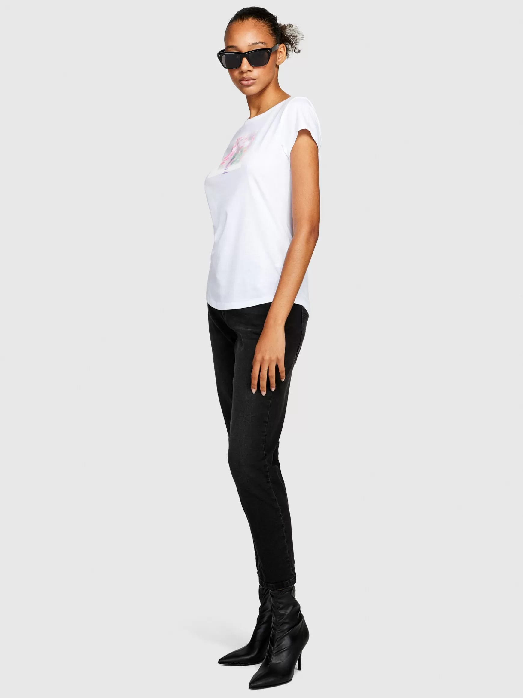 T-Shirt e Top<Sisley T-shirt regular fit con stampa Bianco