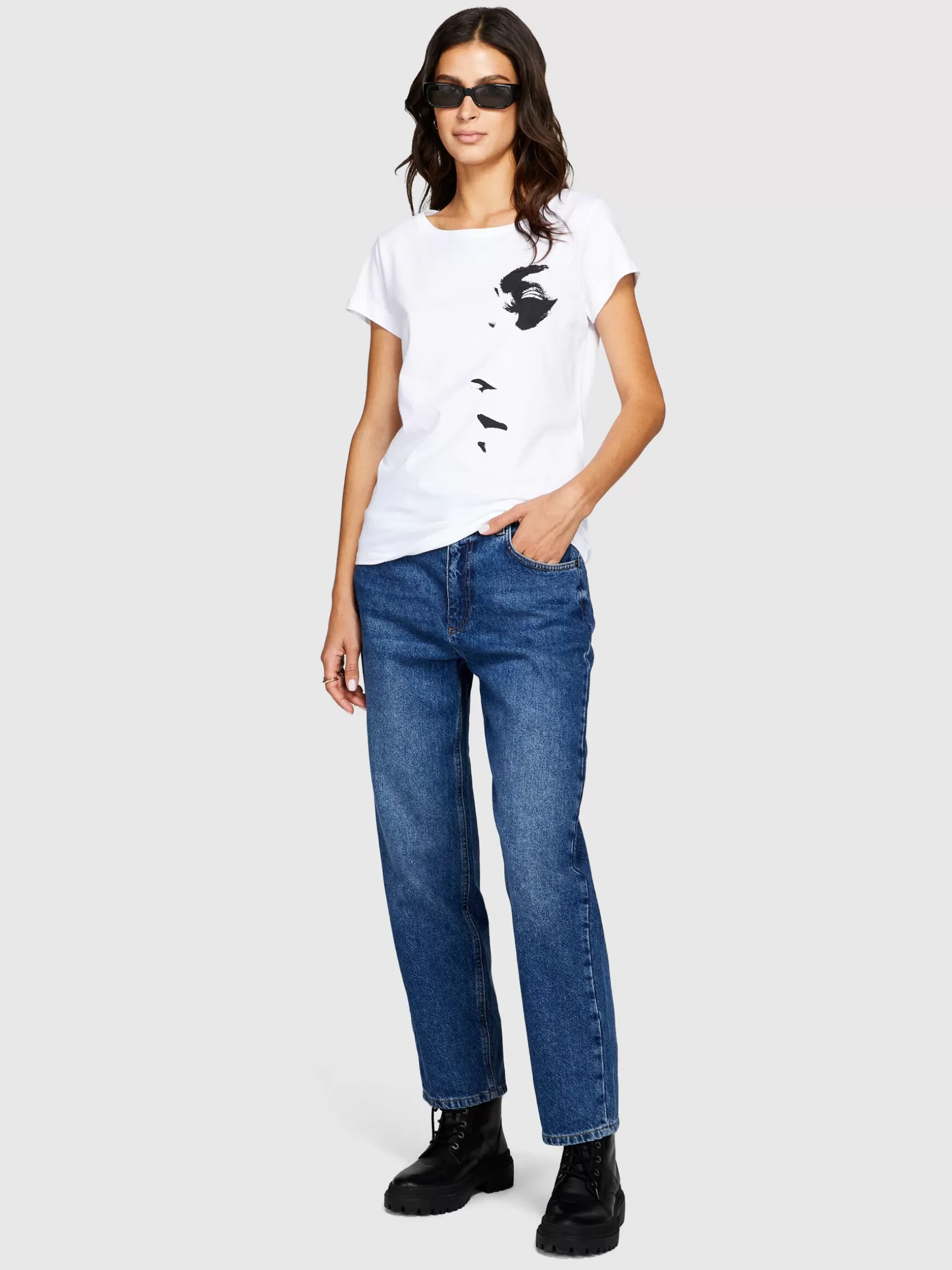 T-Shirt e Top<Sisley T-shirt regular fit con stampa Bianco