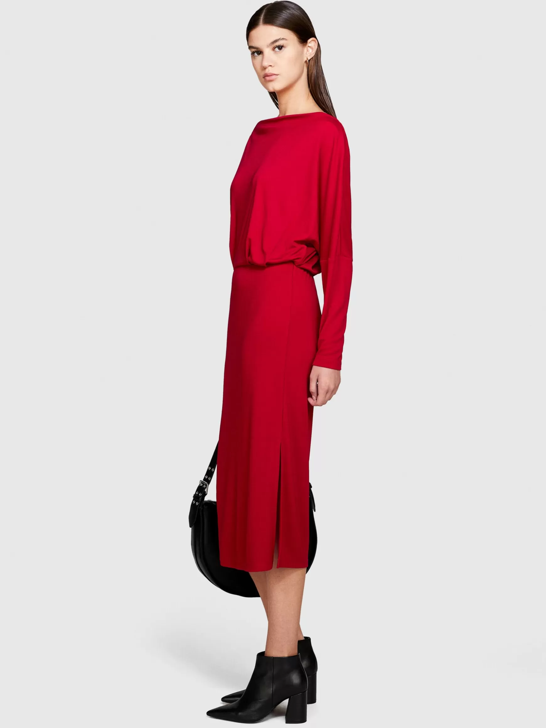 Vestiti<Sisley Vestito midi con spacco Rosso